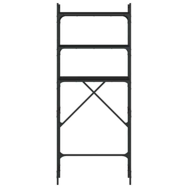 vidaXL vaskemaskineskab 67x25x163 cm konstrueret træ sort