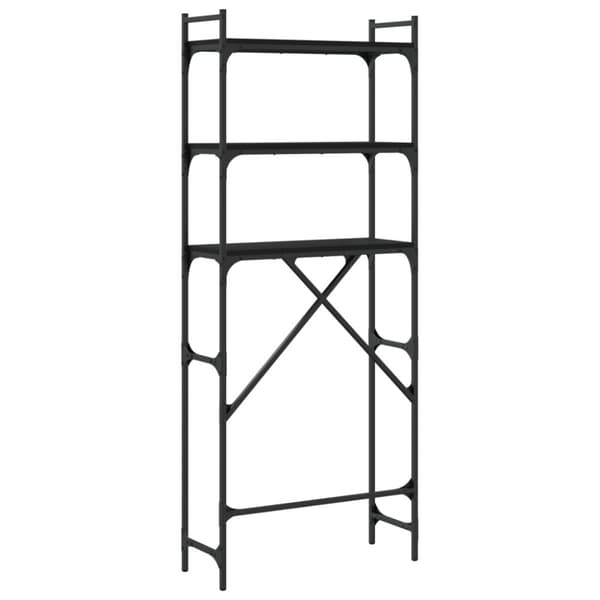 vidaXL vaskemaskineskab 67x25x163 cm konstrueret træ sort