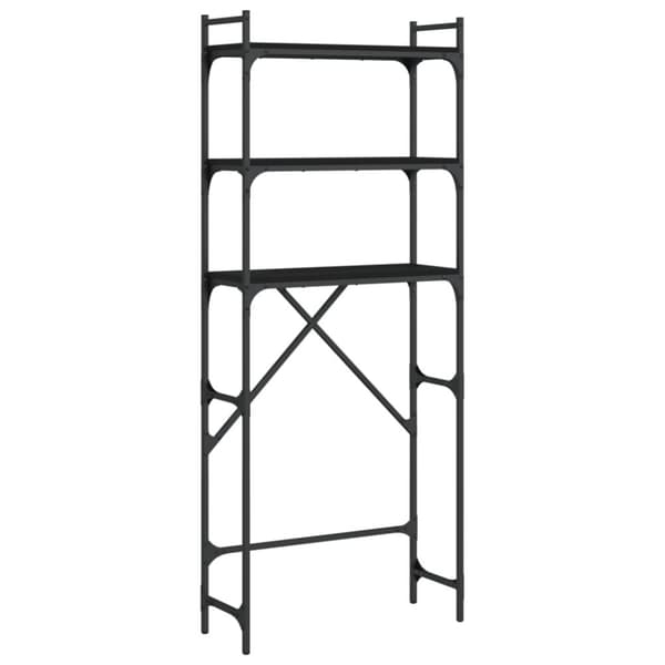 vidaXL vaskemaskineskab 67x25x163 cm konstrueret træ sort