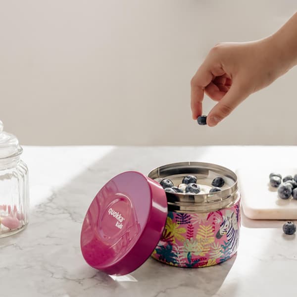 Quokka Whim Kids Food Jar - Termisk madkasse / frokost termokande til børn 369 ml (zebraer)