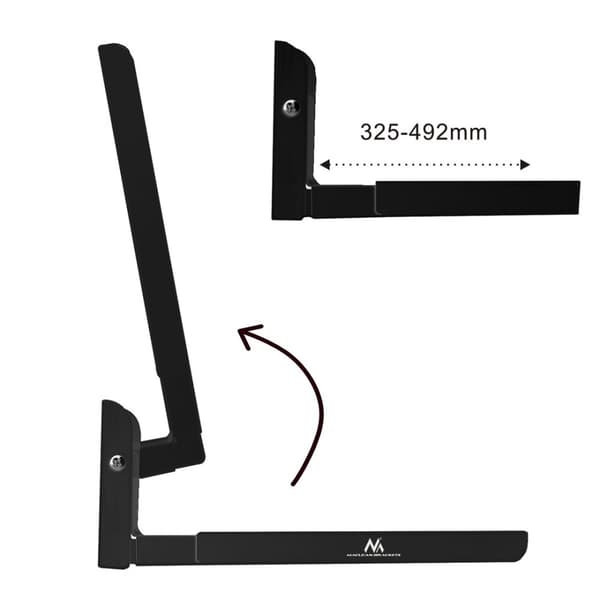 Maclean MC-915 B Universal Mikrovågsugnsfäste Väggmontering Justerbar Massiv Metall Kök 30kg Svart