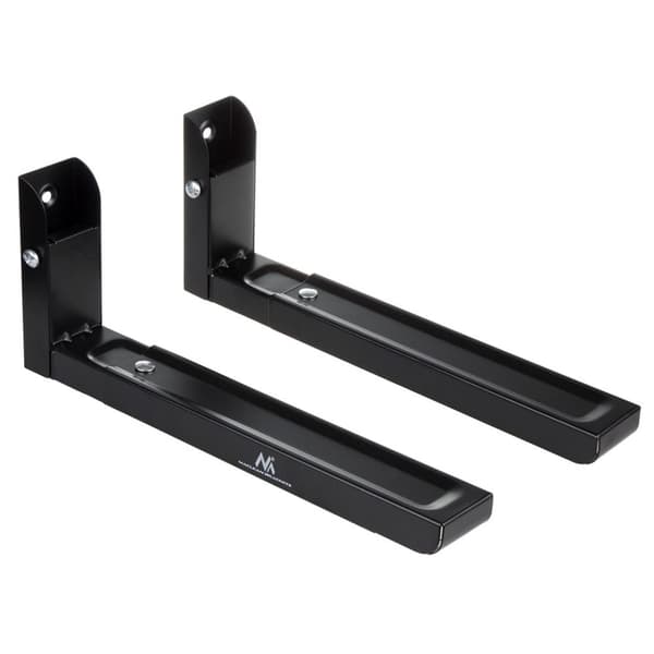 Maclean MC-915 B Universal Mikrovågsugnsfäste Väggmontering Justerbar Massiv Metall Kök 30kg Svart