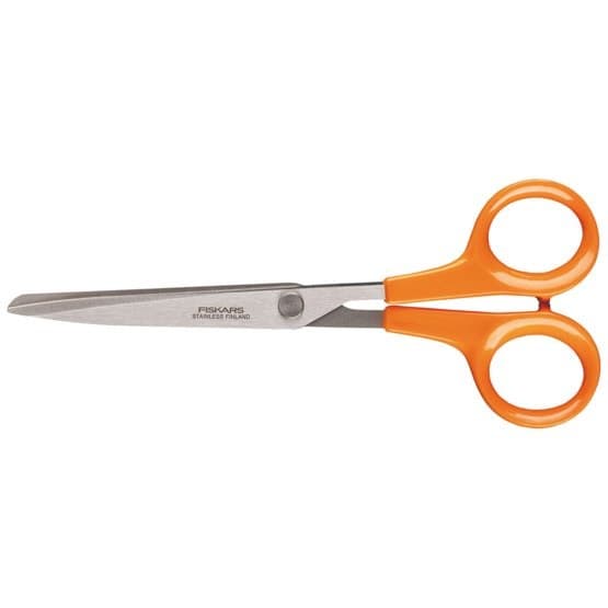 Fiskars 1000816 Universalsax för skola och kontor, orange, rostfritt stål