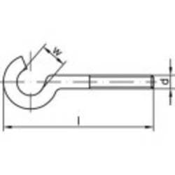 TOOLCRAFT Böjda skruvkrokar 50 mm Stål, galvaniskt förzinkad M5 100 st