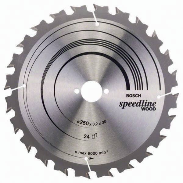 Cirkelsågklinga Speedline Wood - 250 x 30 x 3,2 mm, 24 Bosch Accessories 2608640680 3.2 mm