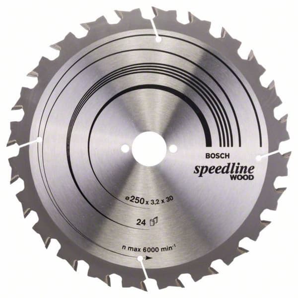 Cirkelsågklinga Speedline Wood - 250 x 30 x 3,2 mm, 24 Bosch Accessories 2608640680 3.2 mm