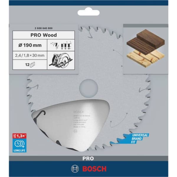 Cirkelsågklinga Speedline Wood - 190 x 30 x 2,6 mm, 12 Bosch Accessories 2608640800 2.6 mm