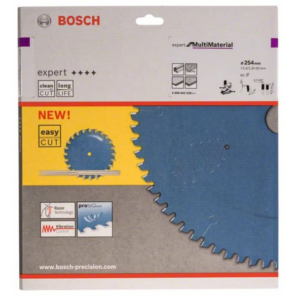 Cirkelsågklinga Expert for Multi Material, 254 x 30 x 2,4 mm, 80 Bosch Accessories 2608642528 2.4 mm