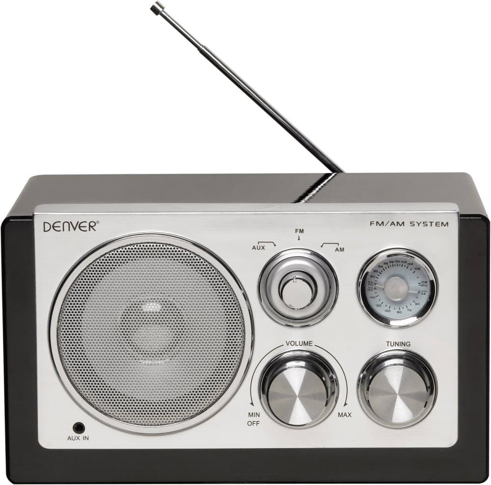 Bordsradio Denver TR-61 FM, AM Svart, Silver