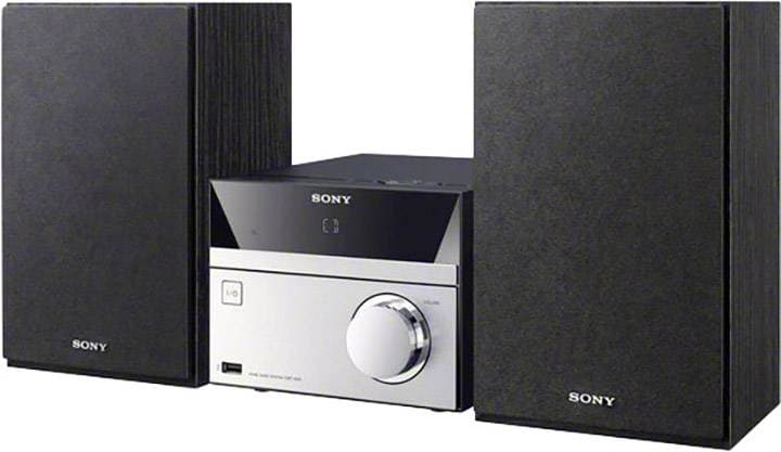 Kompaktstereo Sony CMT-SBT20B AUX, Bluetooth, CD, DAB+, NFC, FM, USB Svart, Silver