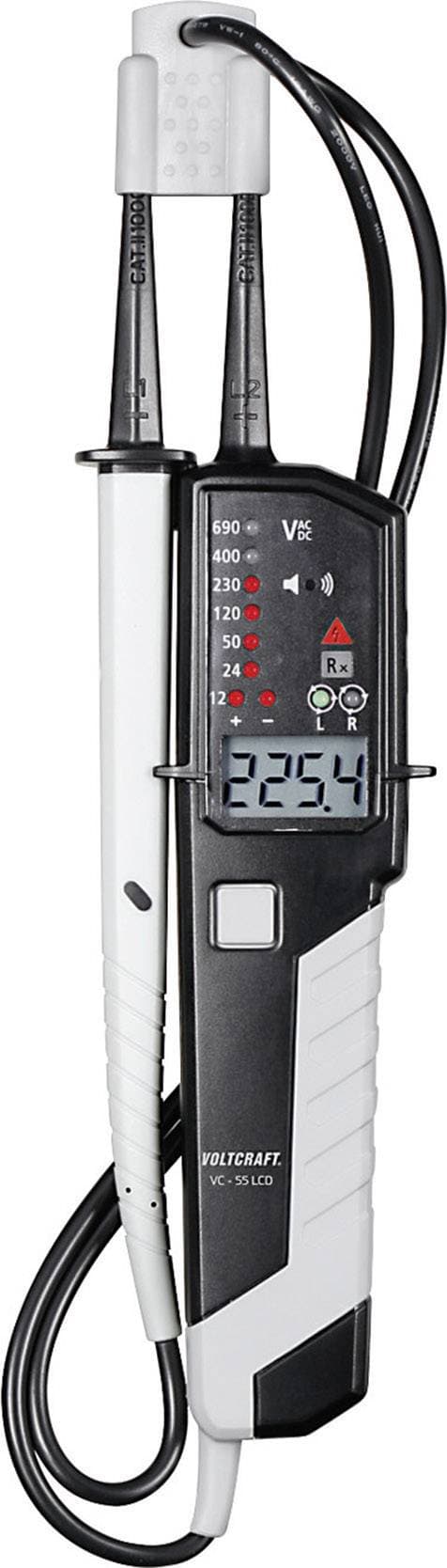 VOLTCRAFT VC55 LCD SE Tvåpolig spänningsprovare CAT III 1000 V, CAT IV 600 V LCD, LED, Akustik