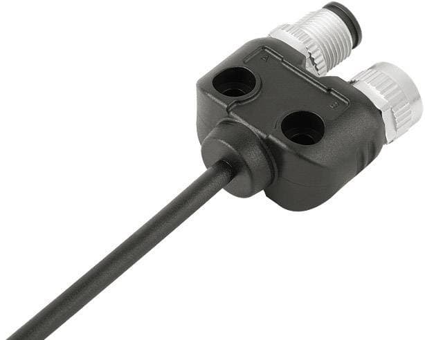 Binder 79-5238-10-04-1 Sensor/ställdon-fördelare adapter M12, M12 Adapter Y-Form 1.00 m Antal poler (RJ): 4 1 st
