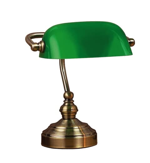 Bankers Bordslampa Grön 25cm