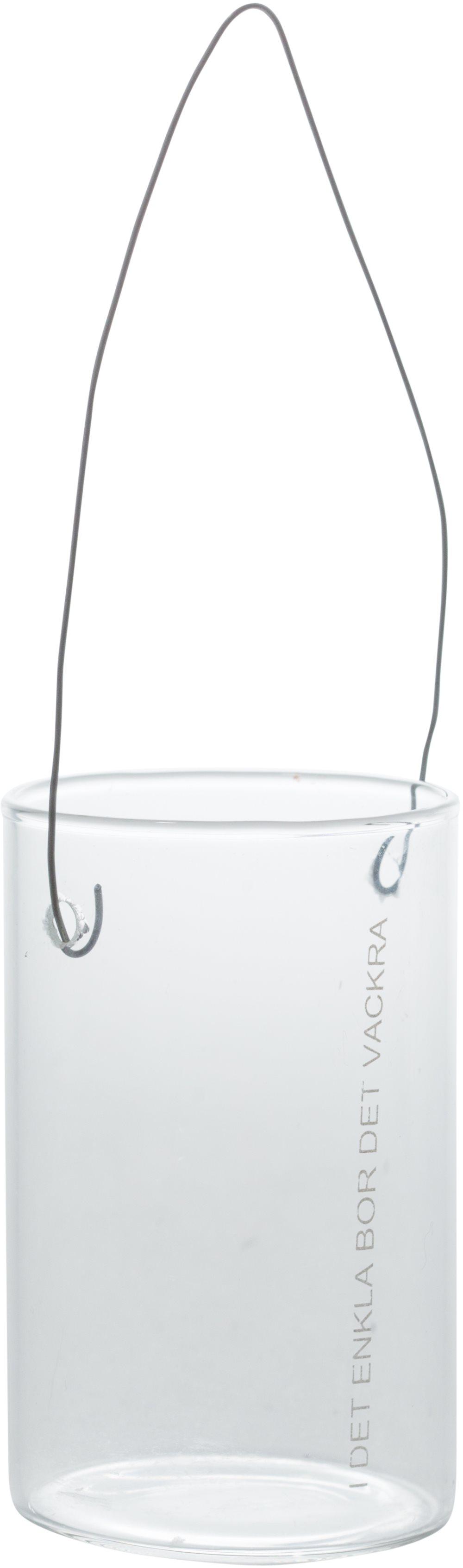Hængelygte i glas d5 h8 cm