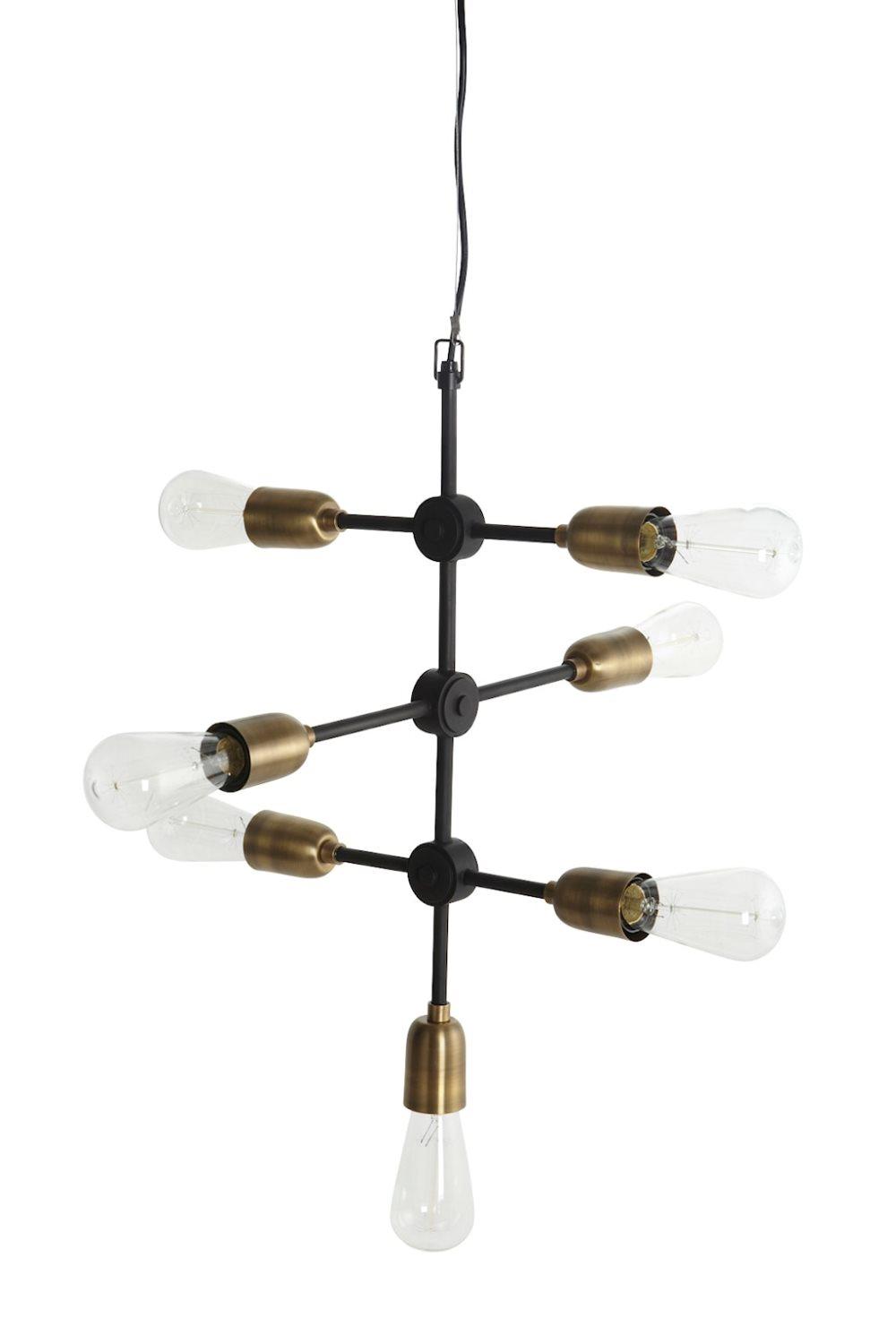 Taglampe Molecular 7 48 cm - Sort/Messing