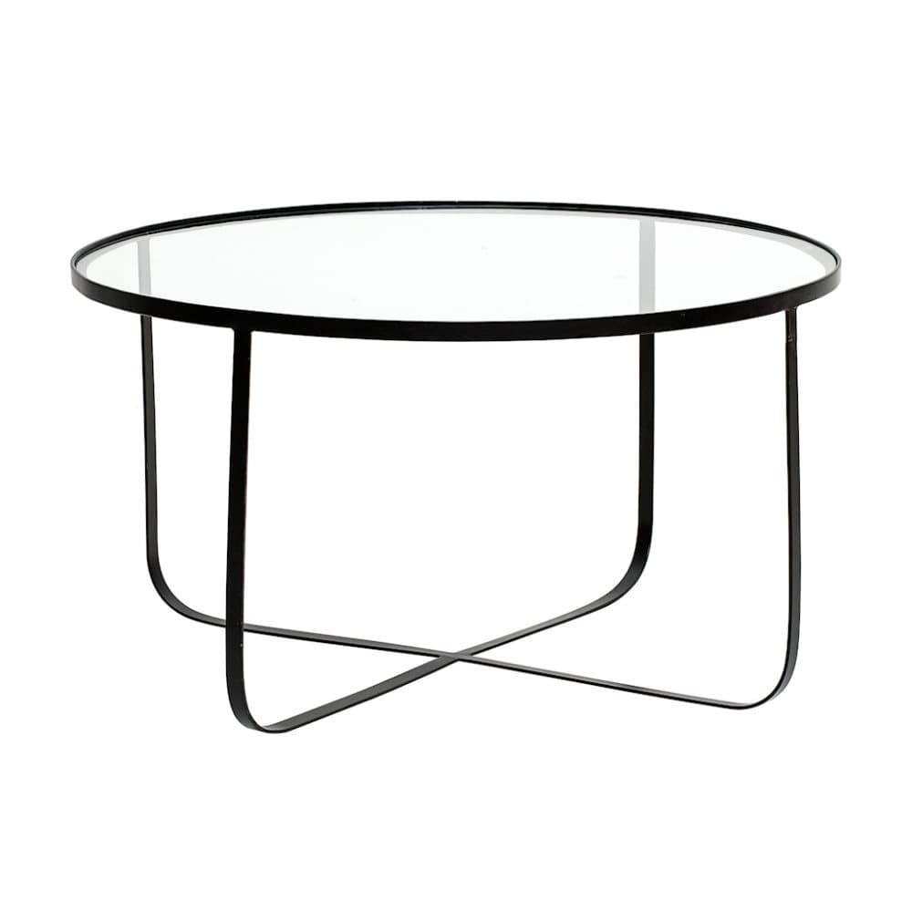 Harper Sofabord Glas/Sort 80cm