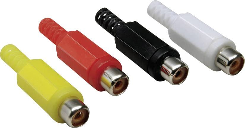 TRU COMPONENTS RCA-kontakter Hona rak Antal poler: 2 Svart 100 st