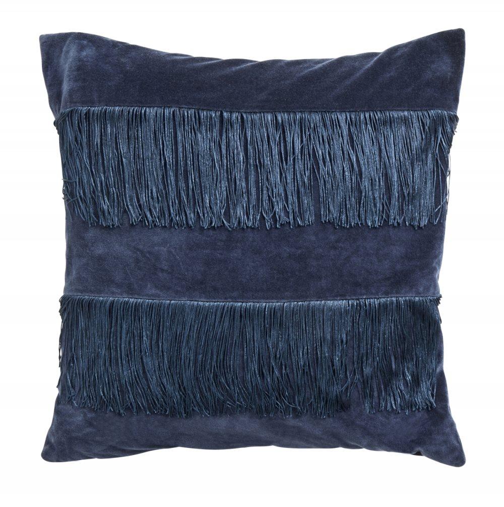 Kuddfodral Fringes - Dark blue