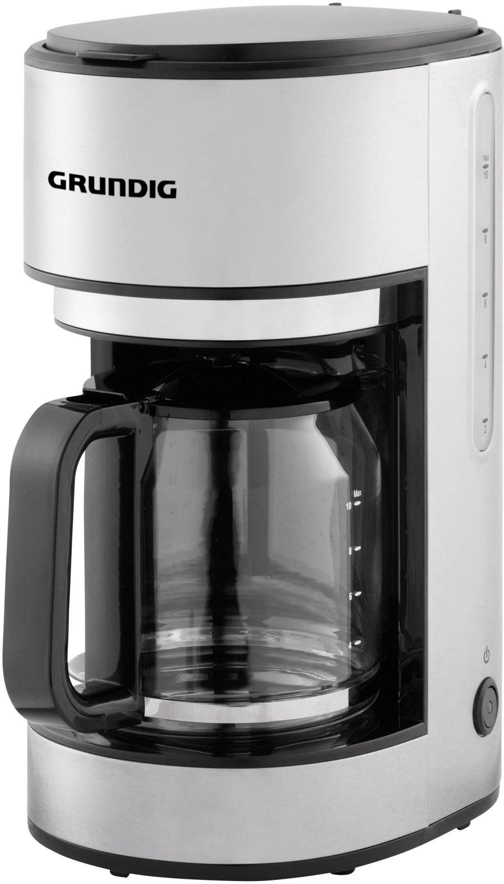 Grundig KM 5620 Kaffebryggare Rostfritt stål, Svart Kapacitet Koppar=10 Glaskanna, Varmhållningsfunktion