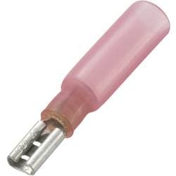 TRU COMPONENTS 736087 Flatstifthylsa med krympslang Anslutningsbredd: 2.8 mm Anslutningstjocklek: 0.5 mm 180 Delisolerad Röd 50 st