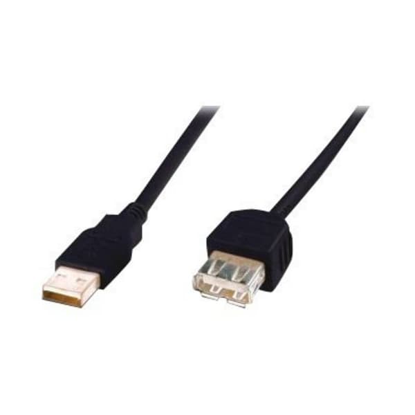Digitus USB-kabel USB 2.0 USB-A kontakt, USB-A uttag 3.00 m Svart AK-300202-030-S
