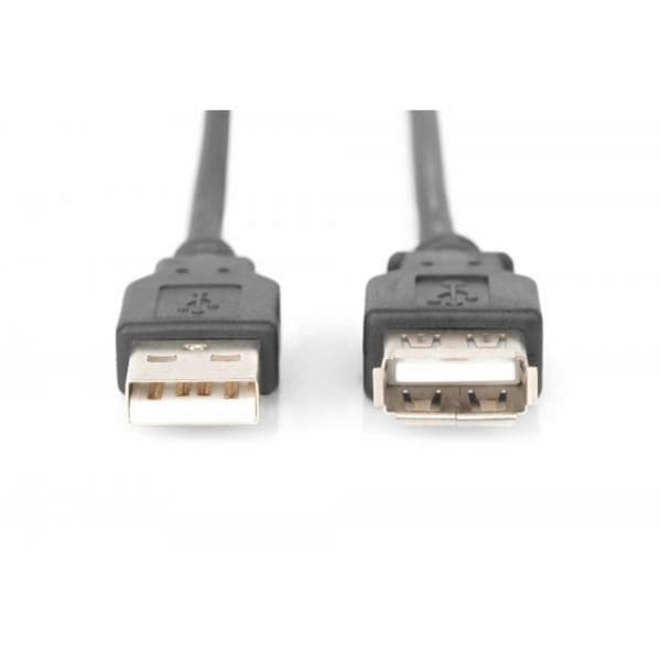 Digitus USB-kabel USB 2.0 USB-A kontakt, USB-A uttag 3.00 m Svart AK-300202-030-S