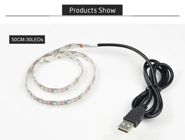 Usb-driven tv-belysning 5 meter - Varmvit