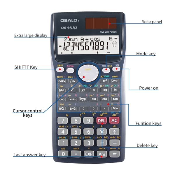 Multifunktionell studentminiräknare med LCD-skärm