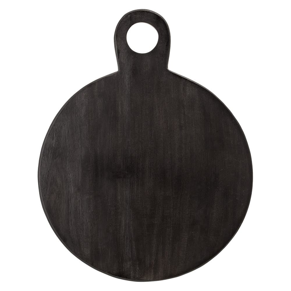 Serveringsbräda Rund Akacia Svart 46x36 cm
