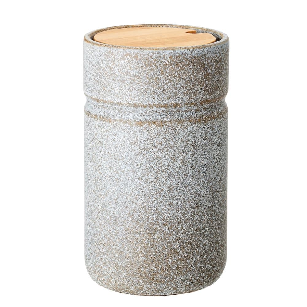 Beholder m/låg Grå Stoneware