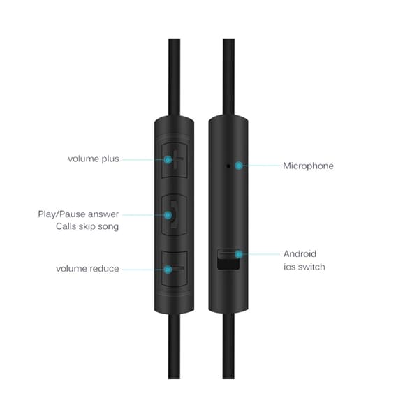 3,5mm Audiokabel med mikrofon/volymkontroll