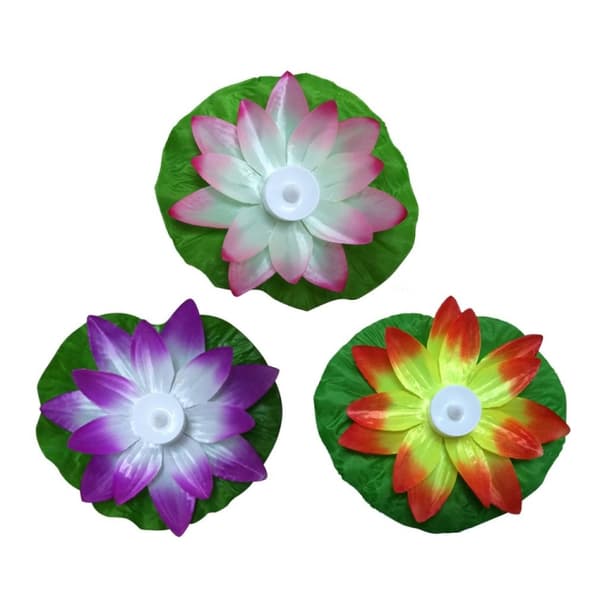 Flytande LED belysning lotusblomma för pool & spabad - 3-färgad