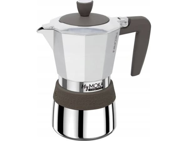Pedrini MyMoka induction, Mokkapannu, Ruskea, Ruostumaton teräs, Alumiini, Silikoni, Ruostumaton teräs, 6 kuppia, MyMoka induction, 1 kpl