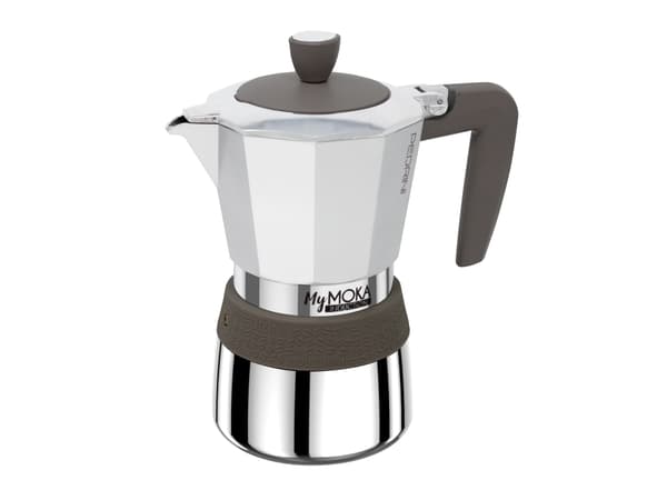 Pedrini MyMoka induction, Mokkapannu, Ruskea, Ruostumaton teräs, Alumiini, Silikoni, Ruostumaton teräs, 6 kuppia, MyMoka induction, 1 kpl