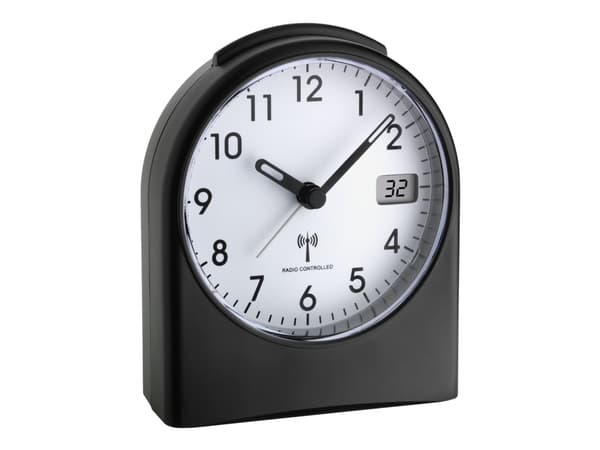 TFA - Alarmklokke - kvarts - skrivebord - svart