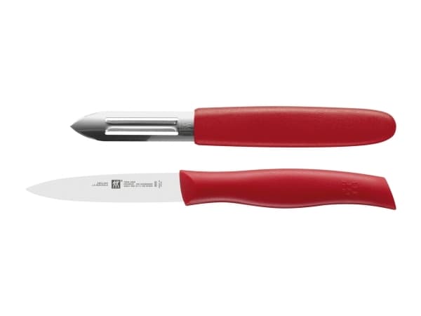 ZWILLING TWIN Grip, Kniv sett, Rustfritt stål, Plast, Rustfritt stål, Rød, 2 stykker