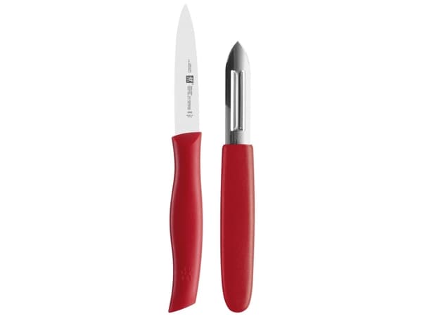 ZWILLING TWIN Grip, Kniv sett, Rustfritt stål, Plast, Rustfritt stål, Rød, 2 stykker