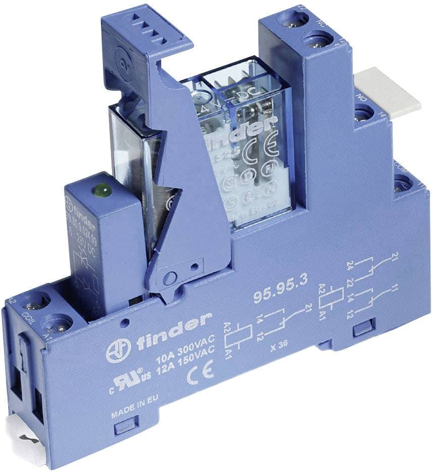 Finder 49.52.9.024.0060 Relämodul Nominell spänning: 24 V/DC 2 switch 1 st