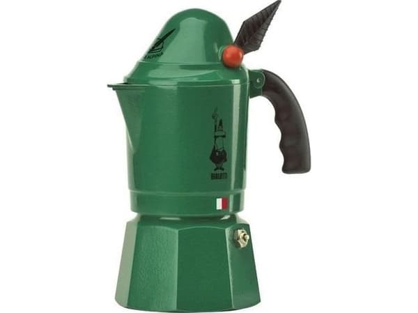 Bialetti Moka Break Alpina, Mokkapannu, Vihreä, Alumiini, 3 kuppia, 140 mm, 90 mm