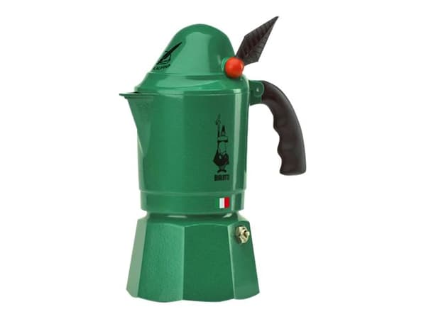 Bialetti Moka Break Alpina, Mokkapannu, Vihreä, Alumiini, 3 kuppia, 140 mm, 90 mm