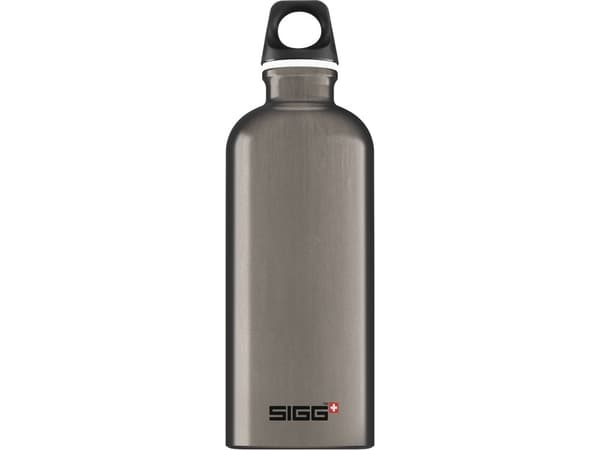 SIGG Traveller Smoked Pearl, 1000 ml, Turgåing, Perle, Aluminium, Skrulokk, Sort