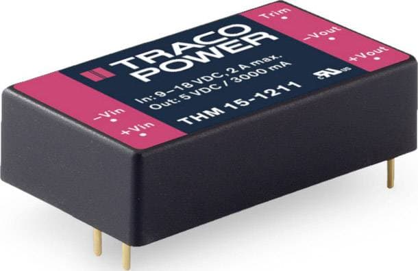 TracoPower THM 15 DC/DC-omvandlare kretskort 1250 mA 15 W Antal utgångar: 1 x