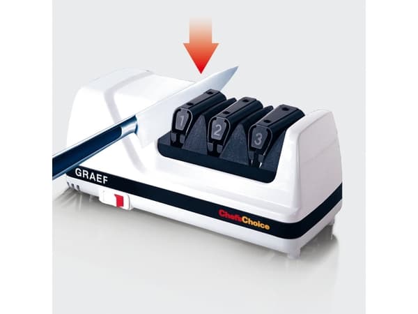 Graef CC 120 - Elektrisk knivslipare - 75 W - vit