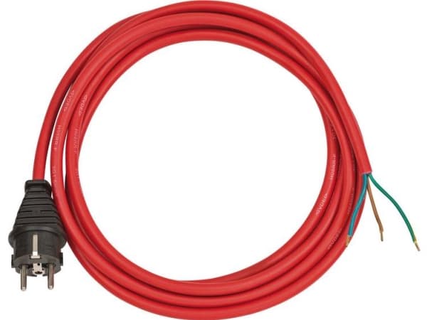 brennenstuhl H05RR-F 3G1,5 - Strømkabel - uisoleret ledning til CEE 7/7 (han) - AC 300/500 V - 3 m - rød