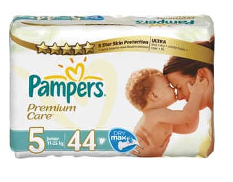 Pampers Premium Care , 5, 11 - 25 kg, 11 kg, 25 kg, 44 styck