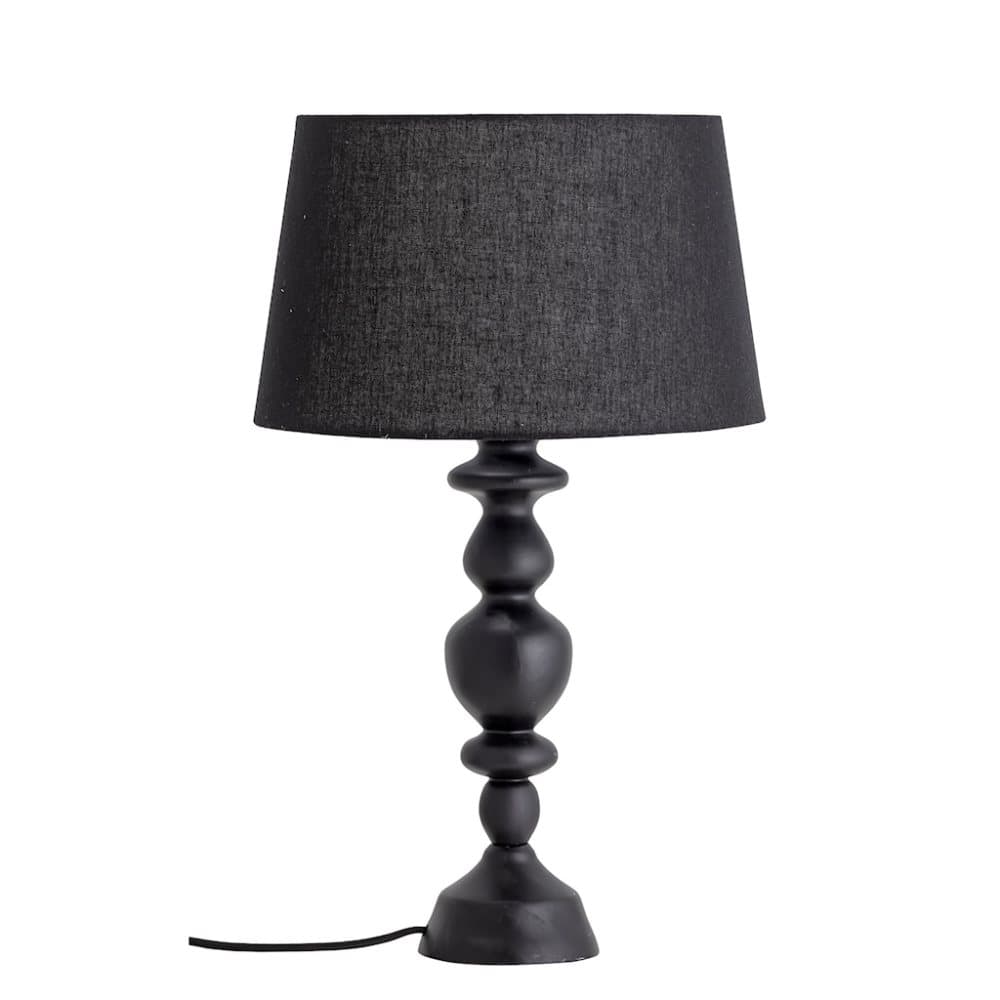 Bordlampe Sort Rubberwood