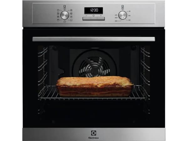 Electrolux EOF3H70X, Medium, Elektrisk ovn, 72 l, 72 l, 1000 W, 50 - 275 °C Sort, Rustfritt stål