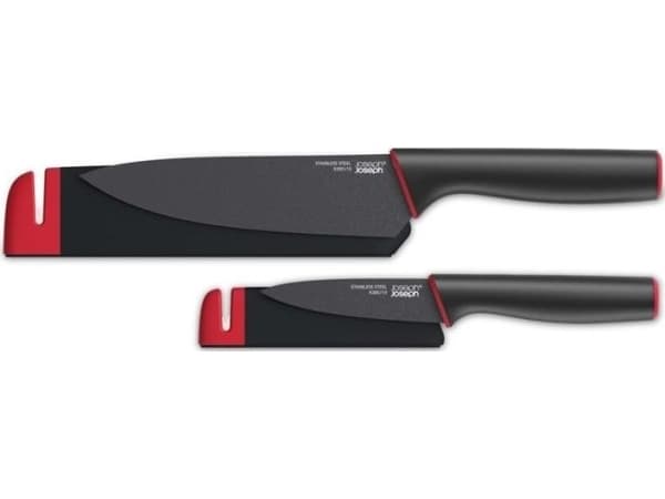 Joseph Joseph Slice&Sharpen, Kniv sett, Rustfritt stål, 1 verktøy, Knivsliper, Sort, Grep som ikke glir