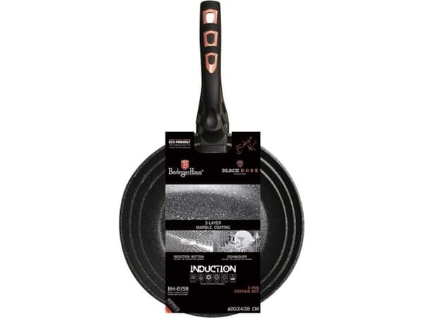 Berlinger Haus Frying pan SET OF 3 GRANITE PANS BERLINGERHAUS BLACK ROSE BH-6158