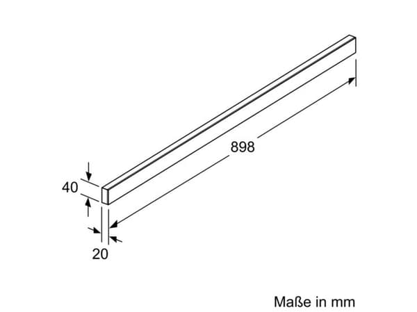 Siemens LZ49850 - Håndtak til hette - 90 cm. - Svart design